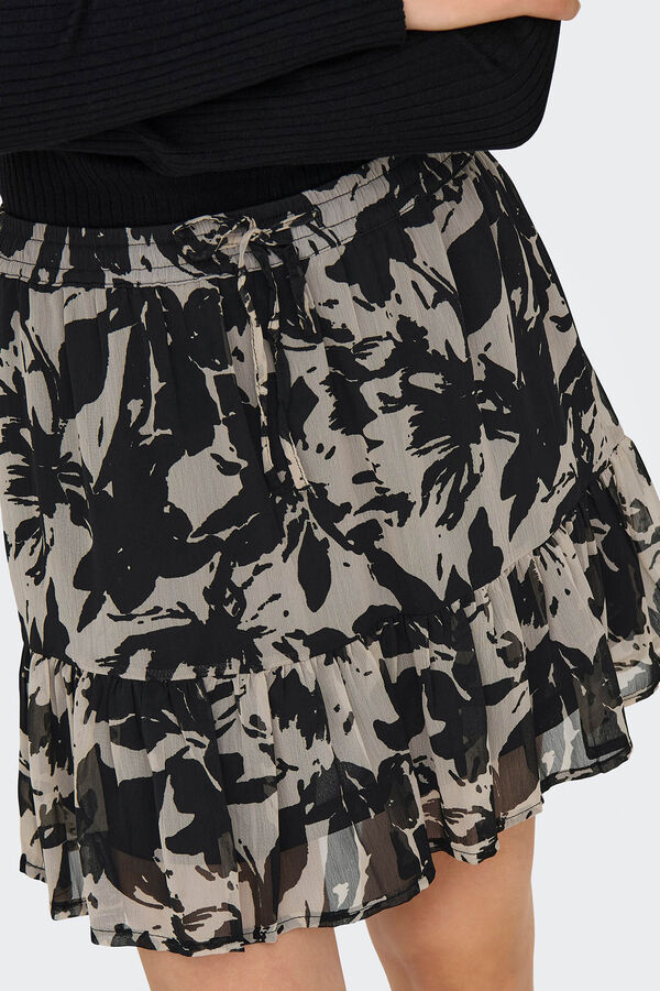 JDY Falda corta estampada negro
