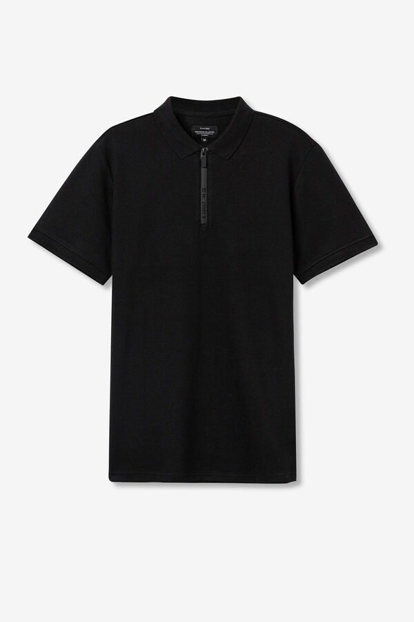 Tiffosi Polo com fecho-&eacute;clair preto