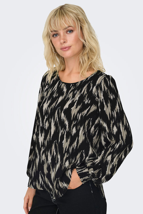 Only Blusa fluida de manga larga negro