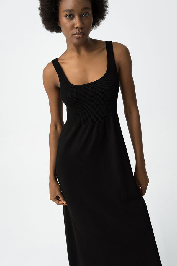 Tiffosi Vestido comprido de malha preto