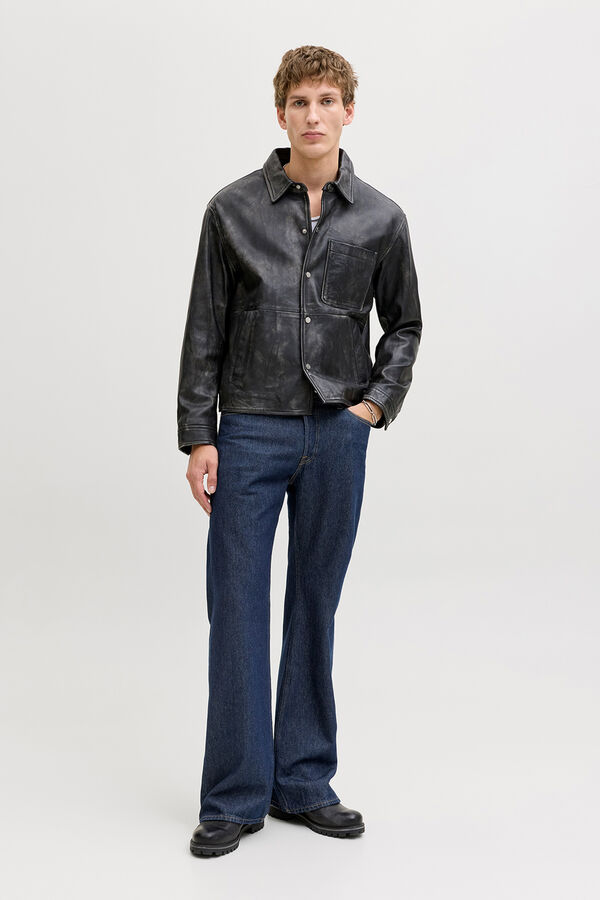 Jack & Jones Jeans flare cintura alta em algod&atilde;o azul