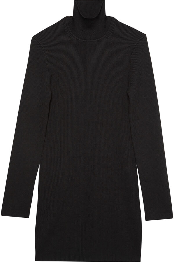 CK Jeans Vestido con cuello alto negro