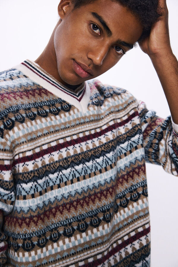 Springfield Su&eacute;ter fashion jacquard cru