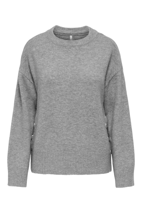 Only Jersey oversized botones gris