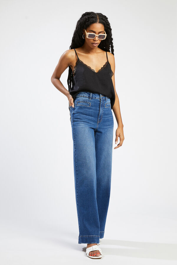 Pimkie Top de tirantes con encaje negro