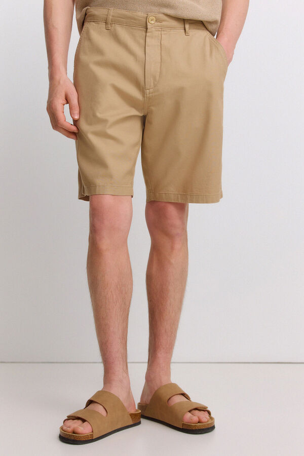 Springfield Bermuda t&eacute;cnica wide & relaxed fit beige