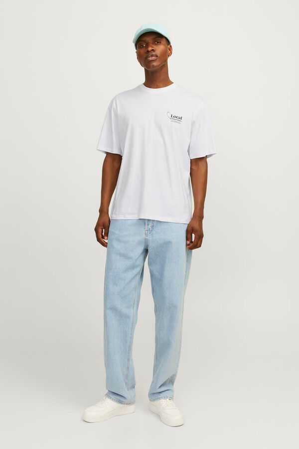 Jack & Jones Camiseta loose fit estampa blanco