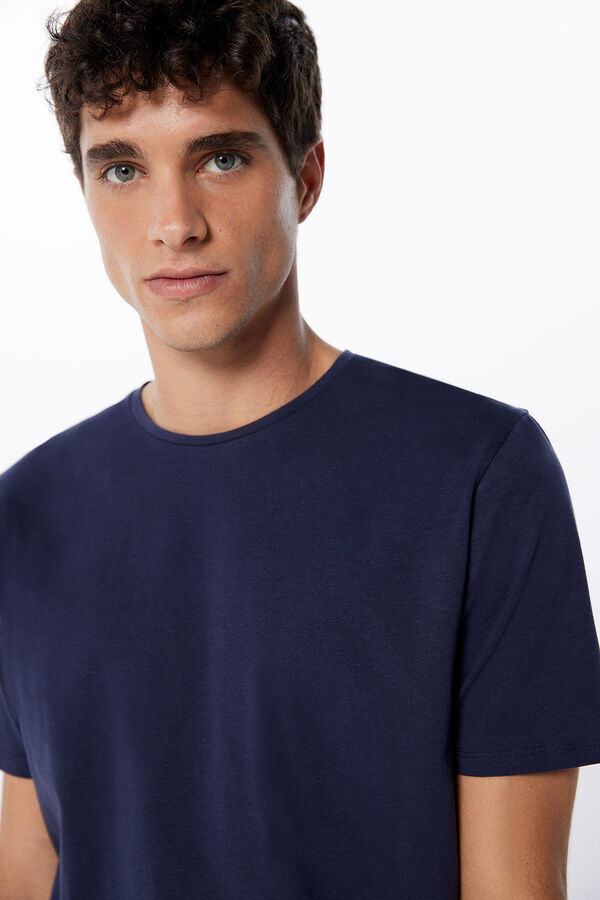 Springfield Camiseta cuello redondo elastan azul