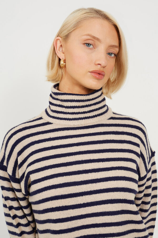 Brave Soul Jersey de punto a rayas beige