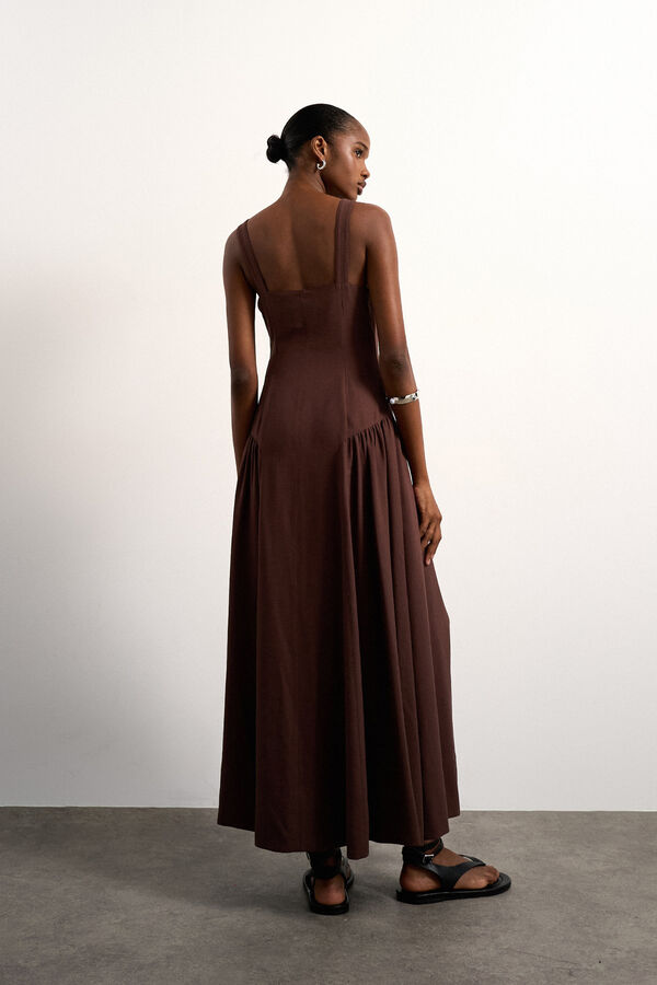Topshop Vestido midi de al&ccedil;as cru