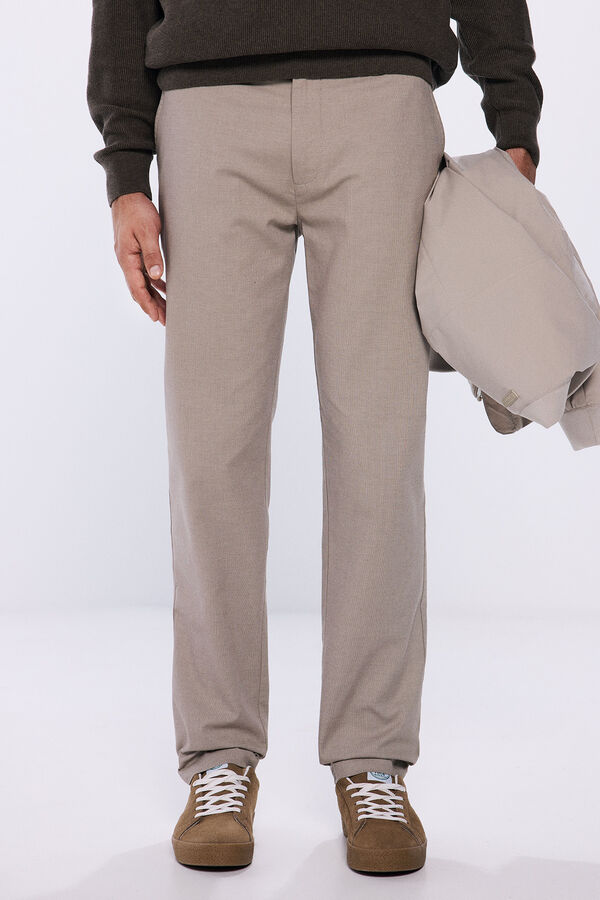 Springfield Pantal&oacute;n chino vestir comfort slim fit nude