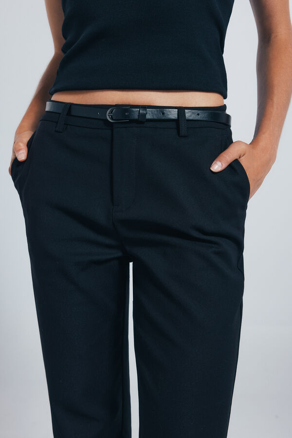 Springfield Pantal&oacute;n chino recto negro