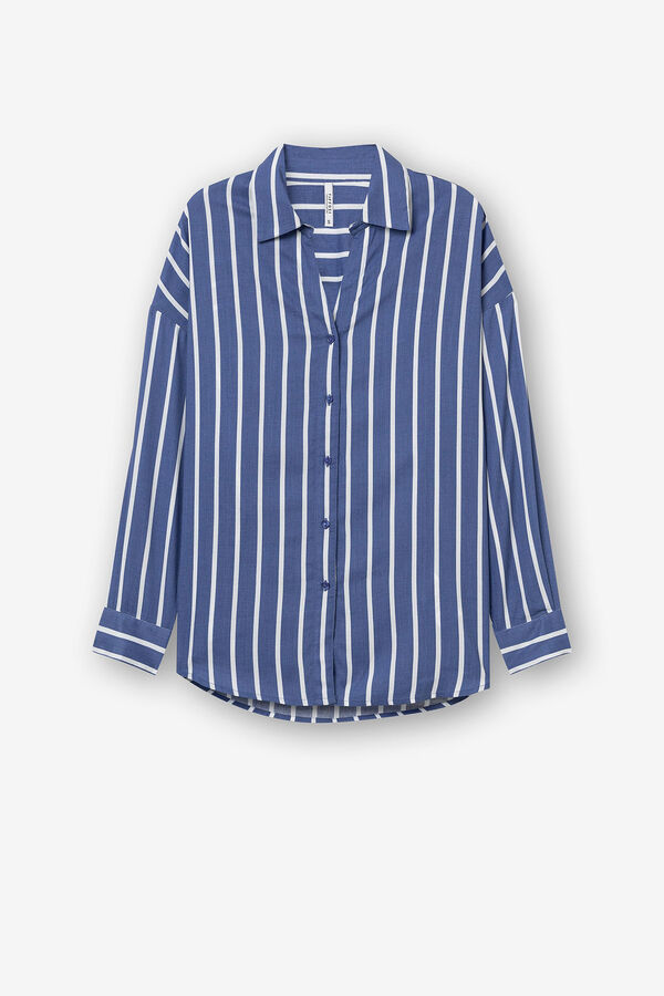 Tiffosi Camisa Oversize Rayas azul