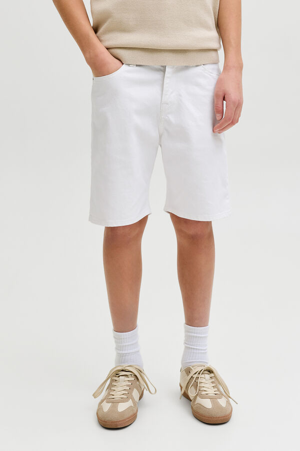 Jack & Jones Junior Bermuda denim regular b&aacute;sica branco