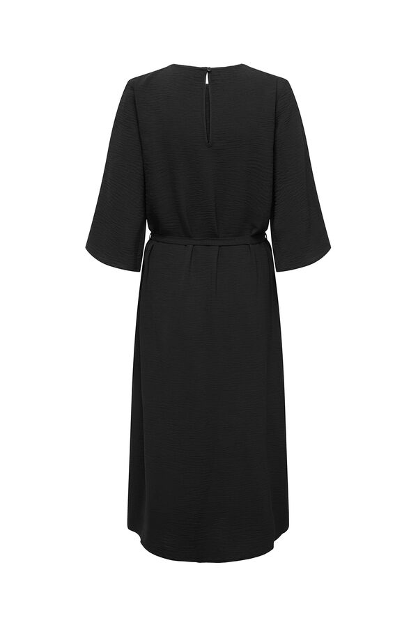 JDY Vestido midi manga 3/4 preto