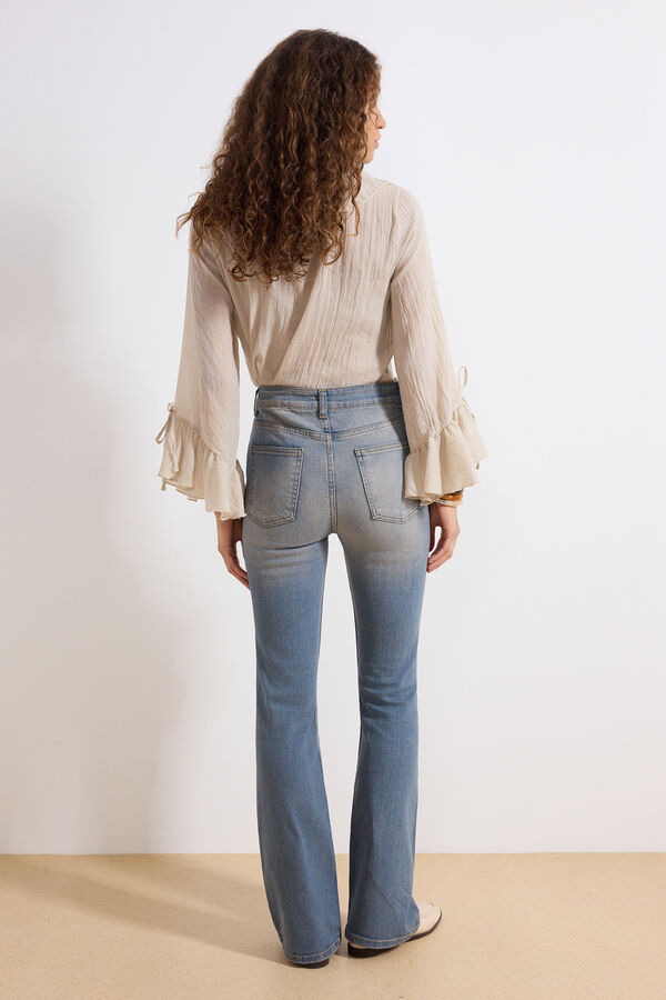 Trendyol Jeans flare de cintura alta azul