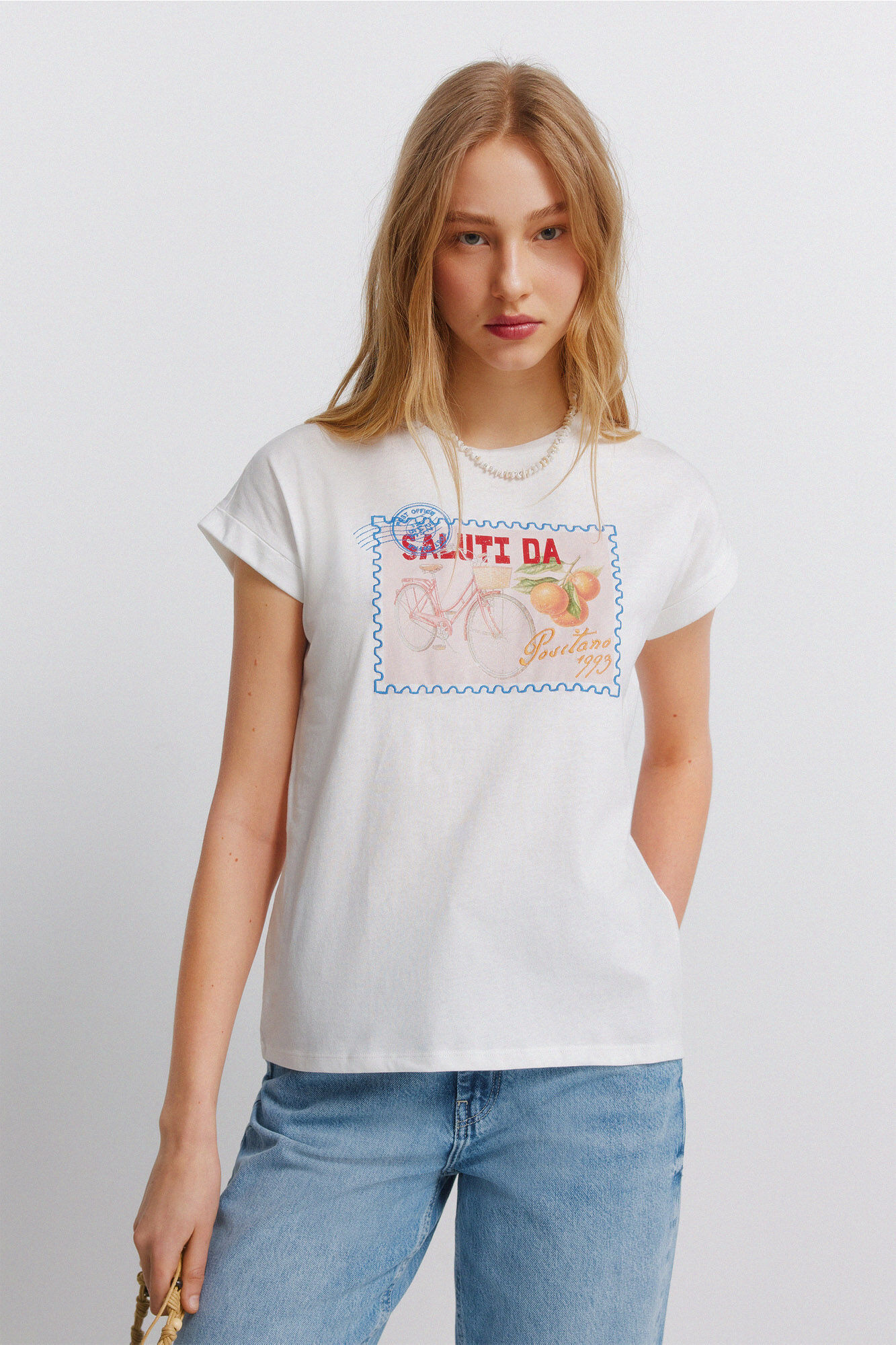 Springfield T-shirt de manga curta com desenho