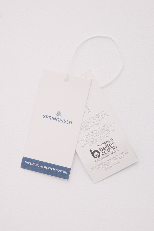 Springfield Vestido midi punto pointelle beige