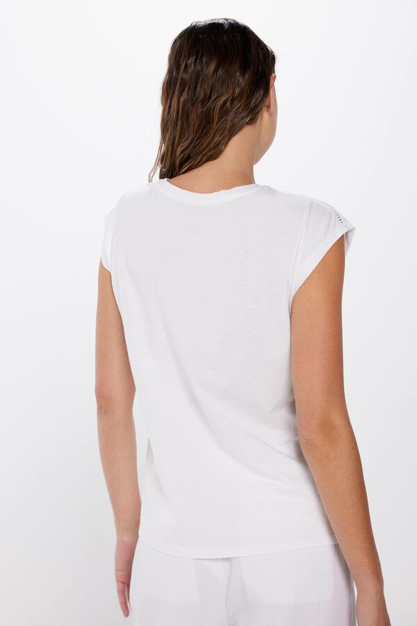 Springfield Camiseta gr&aacute;fica mano f&aacute;tima blanco