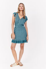 La Vecina Rubia Vestido curto estampado azul