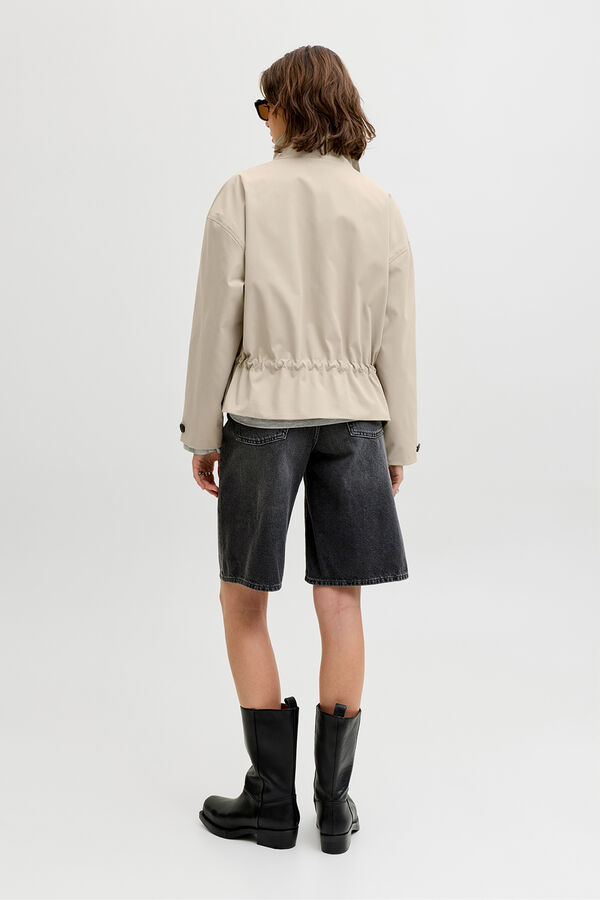Jack & Jones Casaco curto em tecido liso regular bege