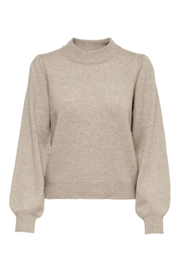 JDY Jersey de cuello perkins gris