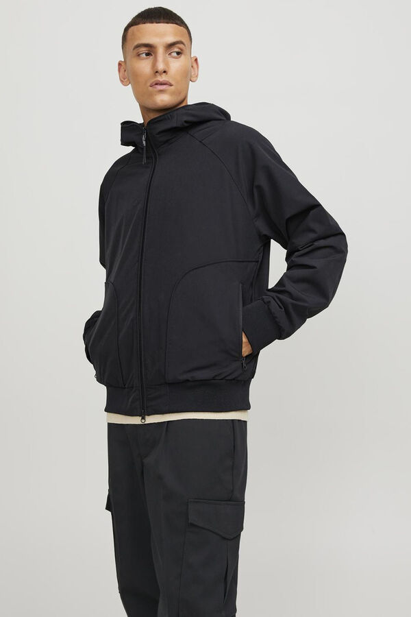 Jack & Jones Jaqueta bomber com capuz preto