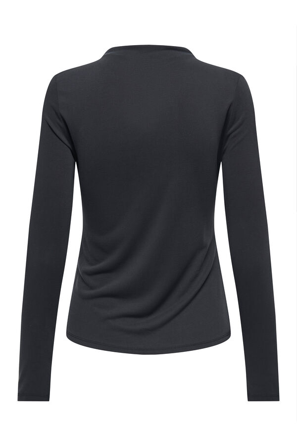 Only Camiseta drapeada de manga larga negro