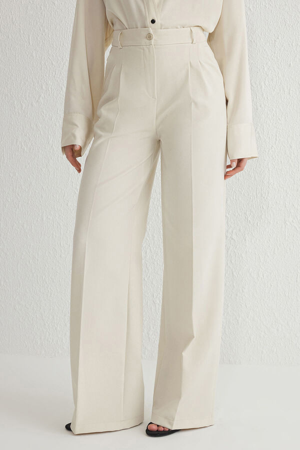 Trendyol Pantalones Palazzo plisados gris