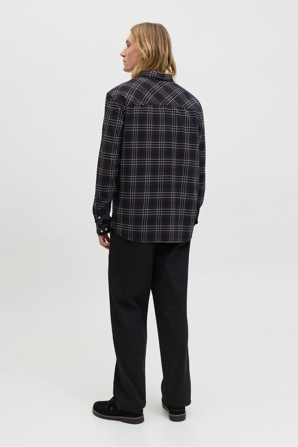 Jack & Jones Camisa de flanela xadrez preto
