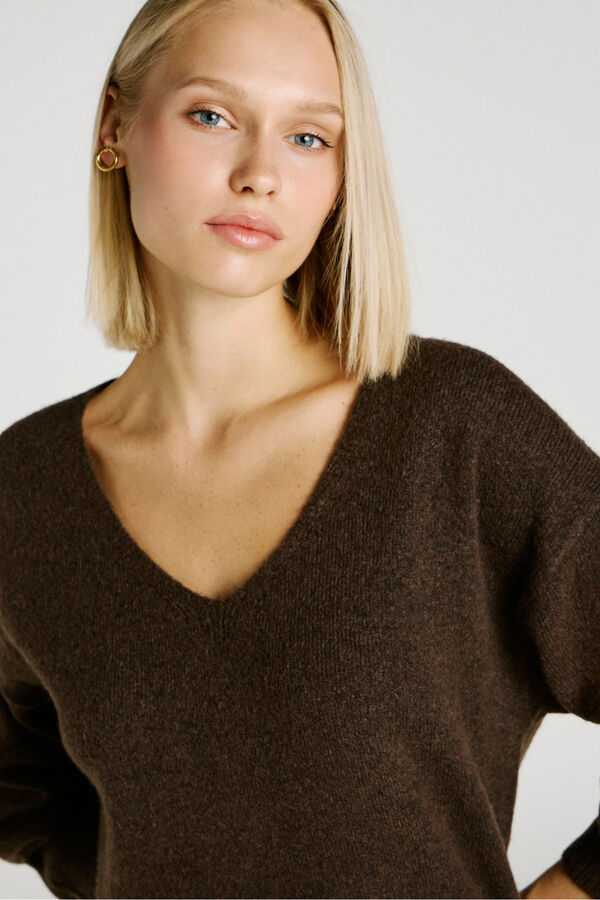 Jack & Jones Vestido curto de malha castanho