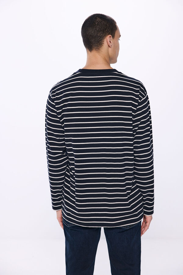 Springfield Camiseta manga larga raya marinera azul