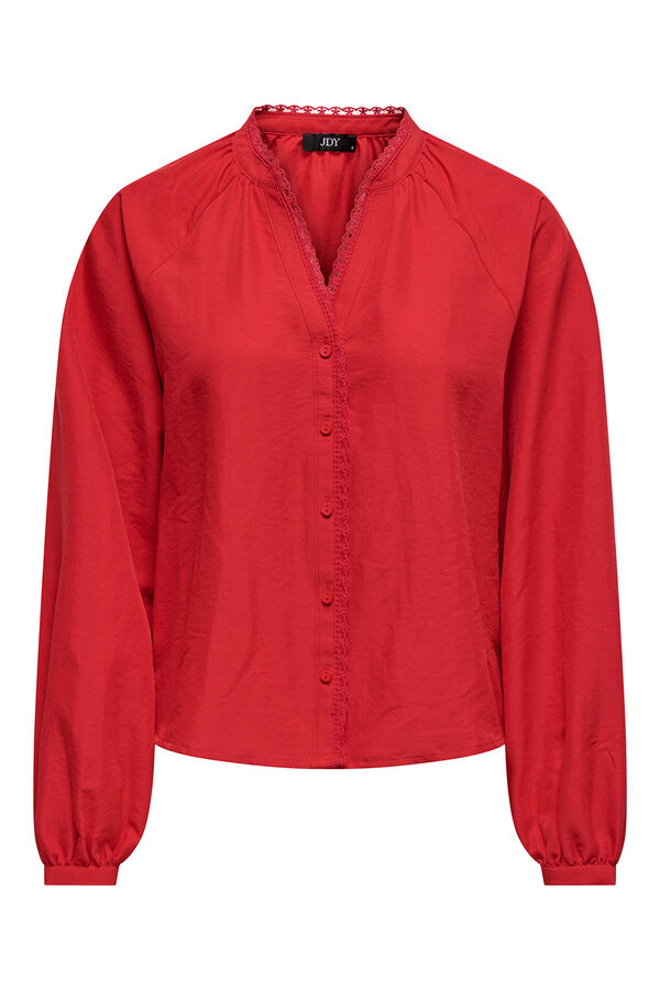 JDY Camisa de manga larga rojo