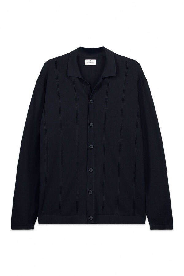Springfield C&aacute;rdigan botones cuello polo azul