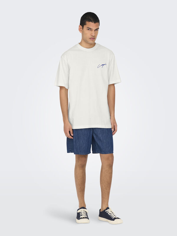 Only & Sons Camiseta manga curta estampada branco