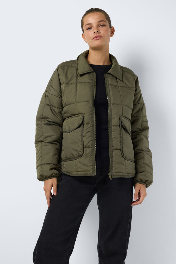 Noisy May Chaqueta acolchada ligera con cremallera verde