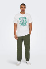 Only & Sons Calças de ajuste cônico masculino cru