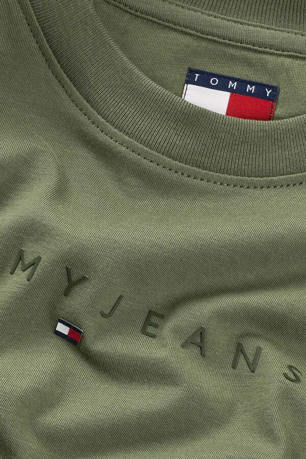 Tommy Jeans Camiseta feminina Caqui escuro