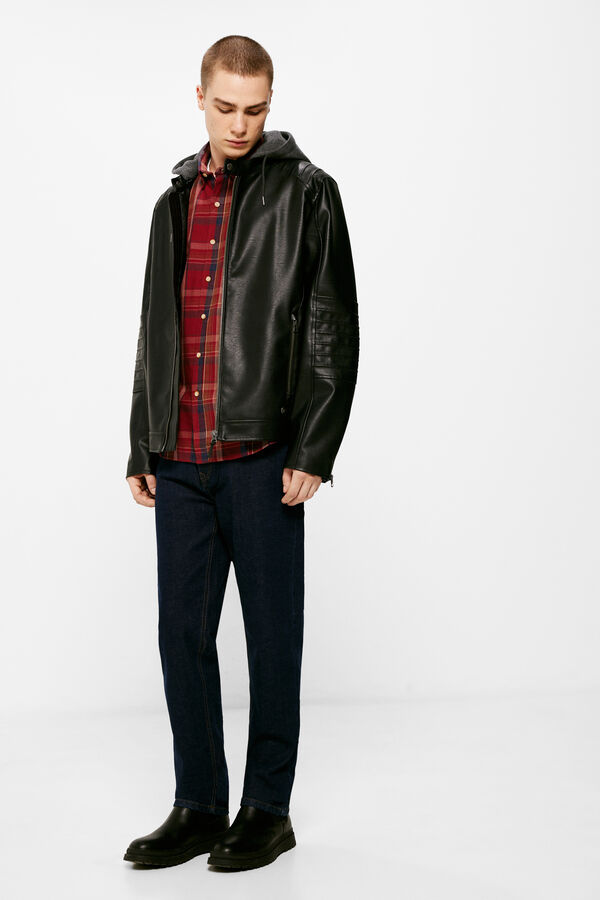 Springfield Blus&atilde;o efeito pele capuz preto