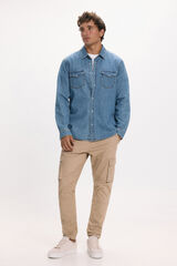 Only & Sons Camisa vaquera manga larga azul