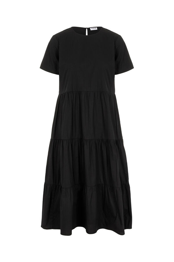 Noisy May Vestido midi de manga corta negro