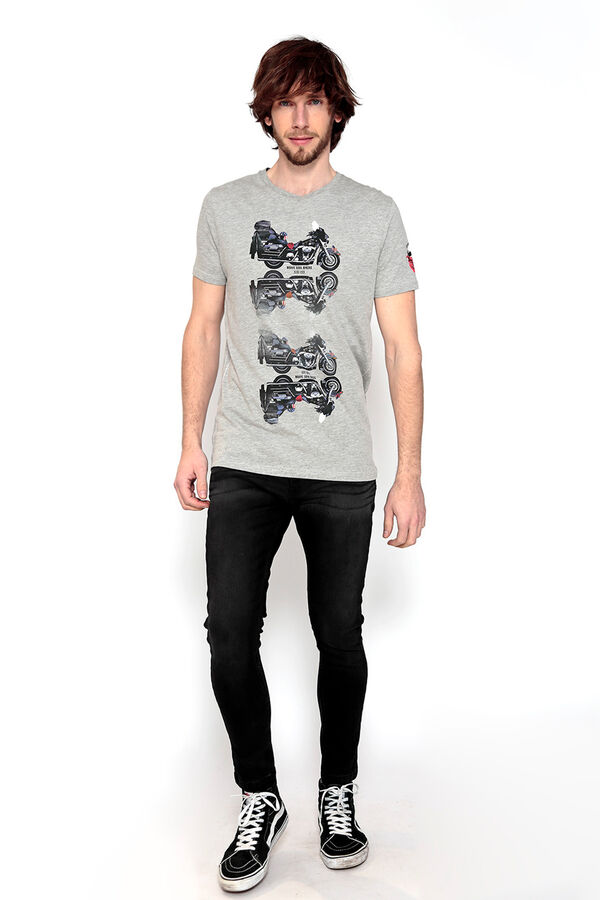 Springfield Camiseta motos manga corta gris claro