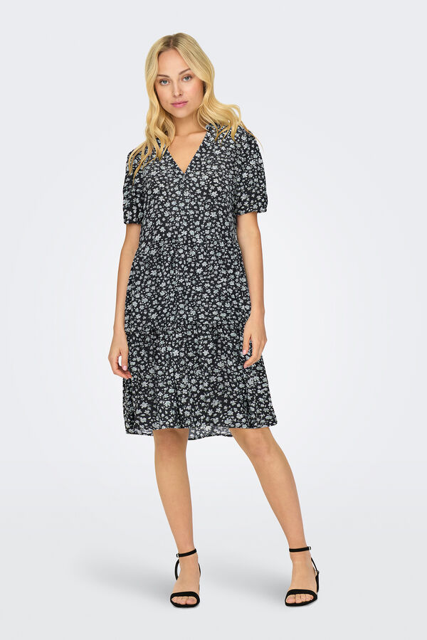 Only Vestido curto estampado verde