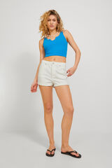 Jack & Jones Shorts vaqueros de tiro alto cru