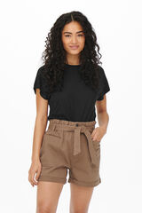 JDY T-shirt decote redondo  preto