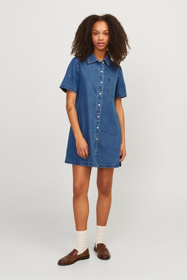 Jack & Jones Vestido curto denim azul