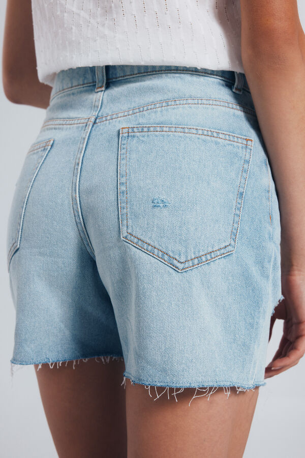 Springfield Shorts jeans rasgados azul