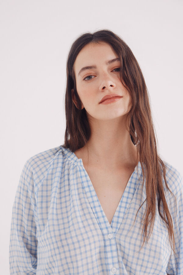 Springfield Blusa volume com gola mao azul