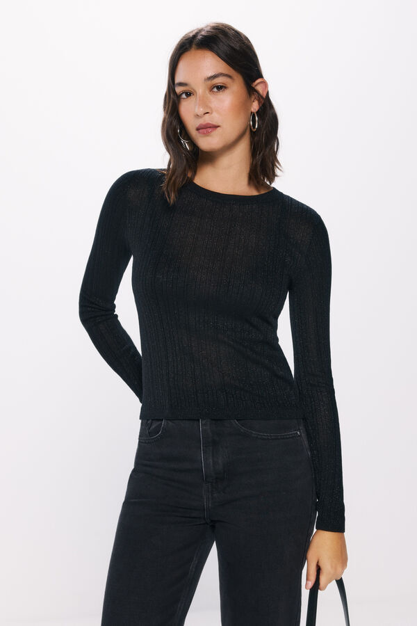 Springfield Su&eacute;ter fino de lurex preto