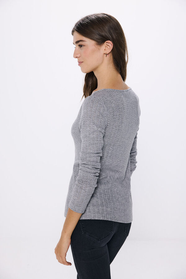 Springfield Camiseta decote com decote em bico cinzento